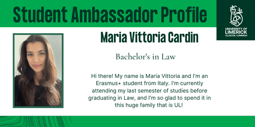Student Ambassador Profile of Maria Vittoria Cardin, a Bachelor of Law student