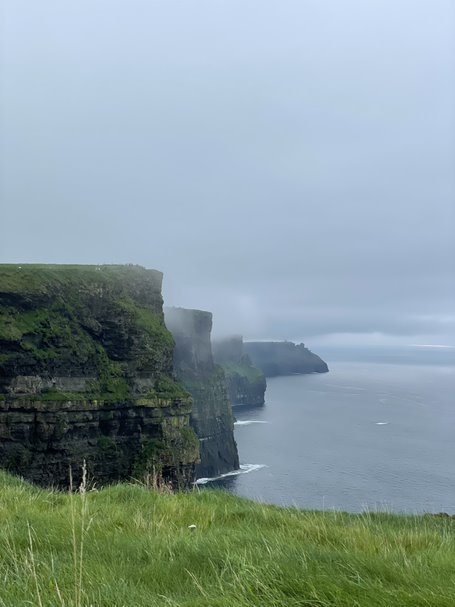 Cliffs of Moher on a misty, dull day