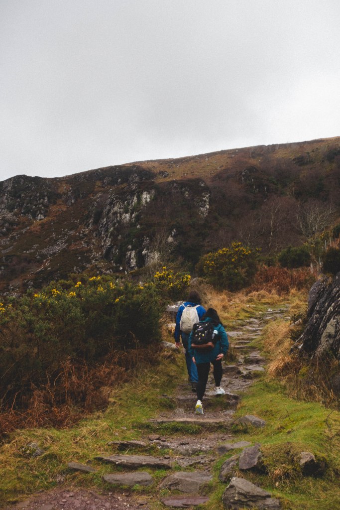 Mia's friends going on a trek.