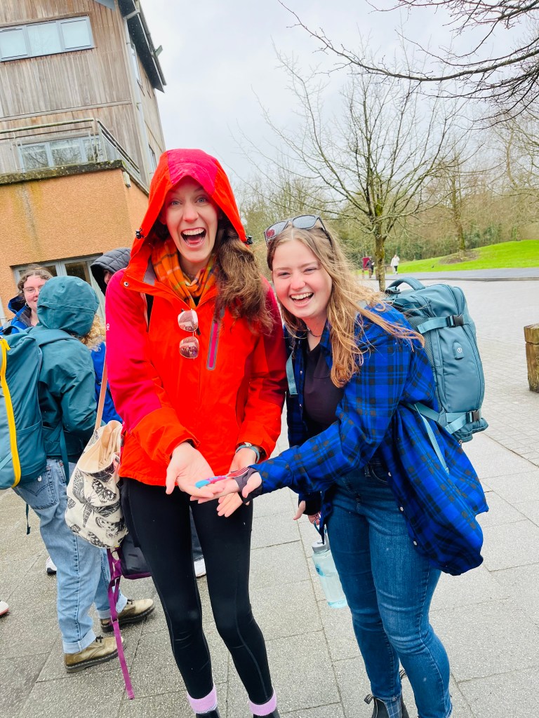 Brantley and their friend with "baby fork"