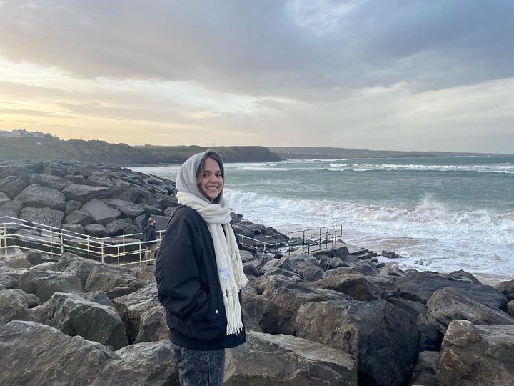 Anastasiya enjoying the landscapes of Ireland