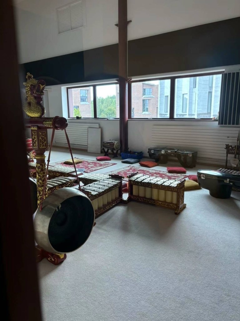 The room filled with ethnic musical instruments