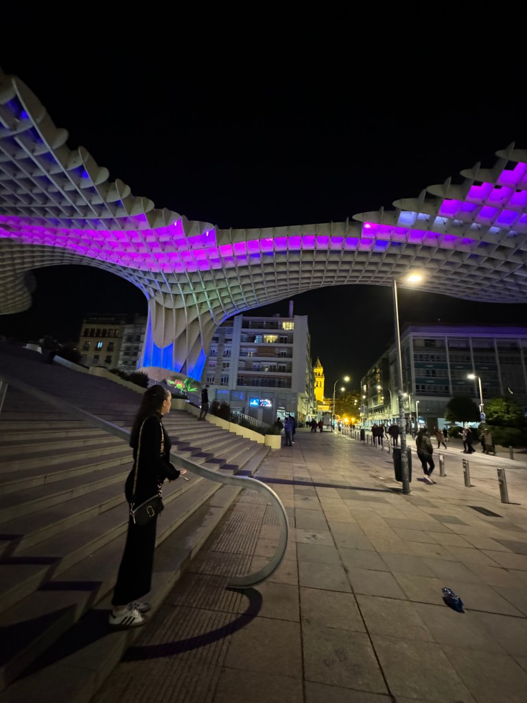 Naoise in Seville at night