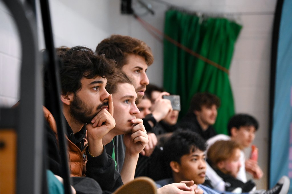 Spectators reacting to game