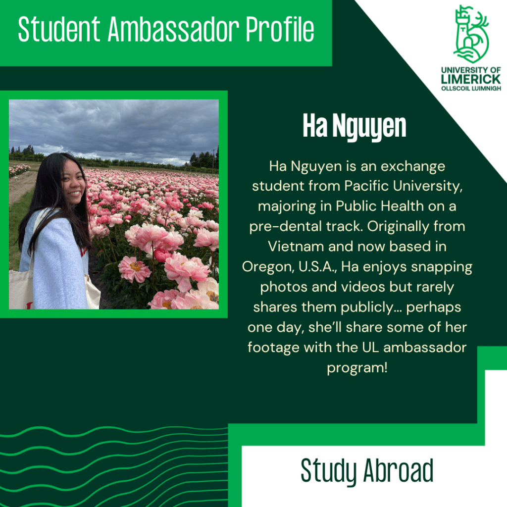 Ha Nguyen is an exchange student from Pacific University, majoring in Public Health on a pre-dental track. Originally from Vietnam and now based in Oregon, U.S.A., Ha enjoys snapping photos and videos but rarely shares them publicly... perhaps one day, she’ll share some of her footage with the UL ambassador program!