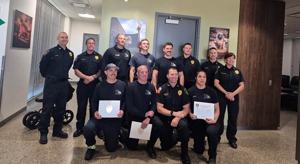 Group picture of the firefighters receiving a citation