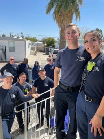 A group picture with the firefighters