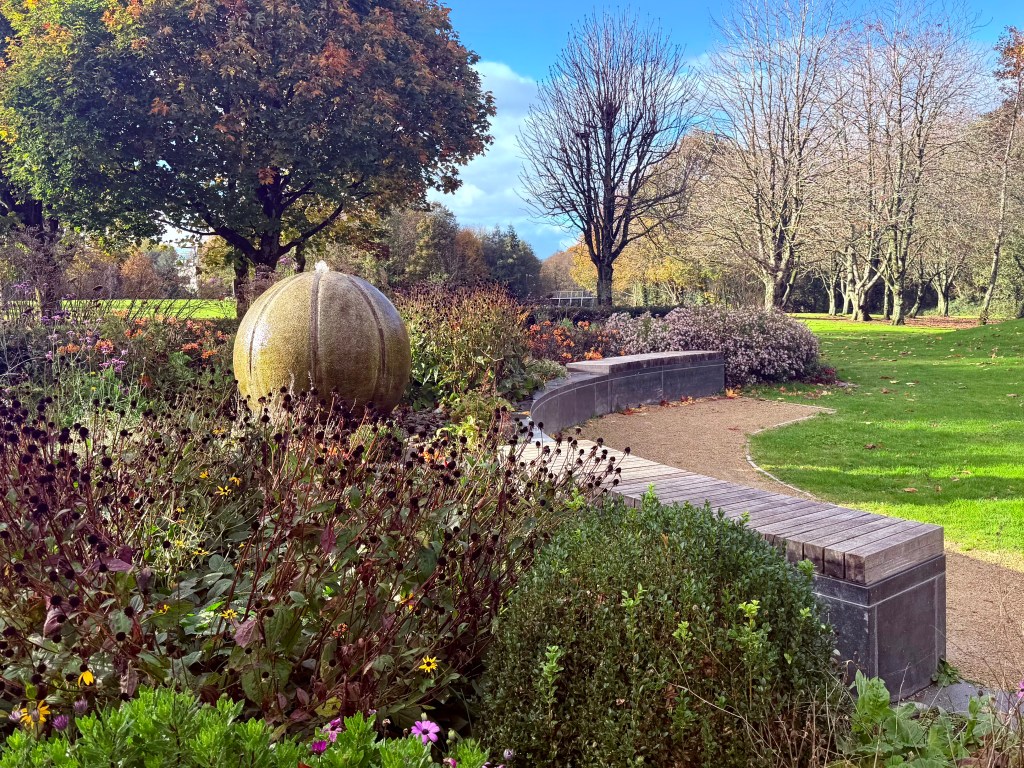 The memorial garden on a sunny day