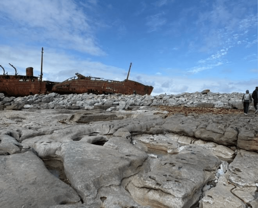 The ruins of a vessel on the Aran Islands