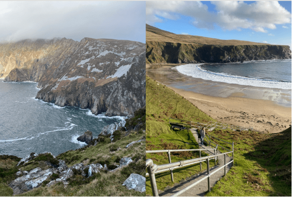 Slieve League, cliffs over the sea. 
