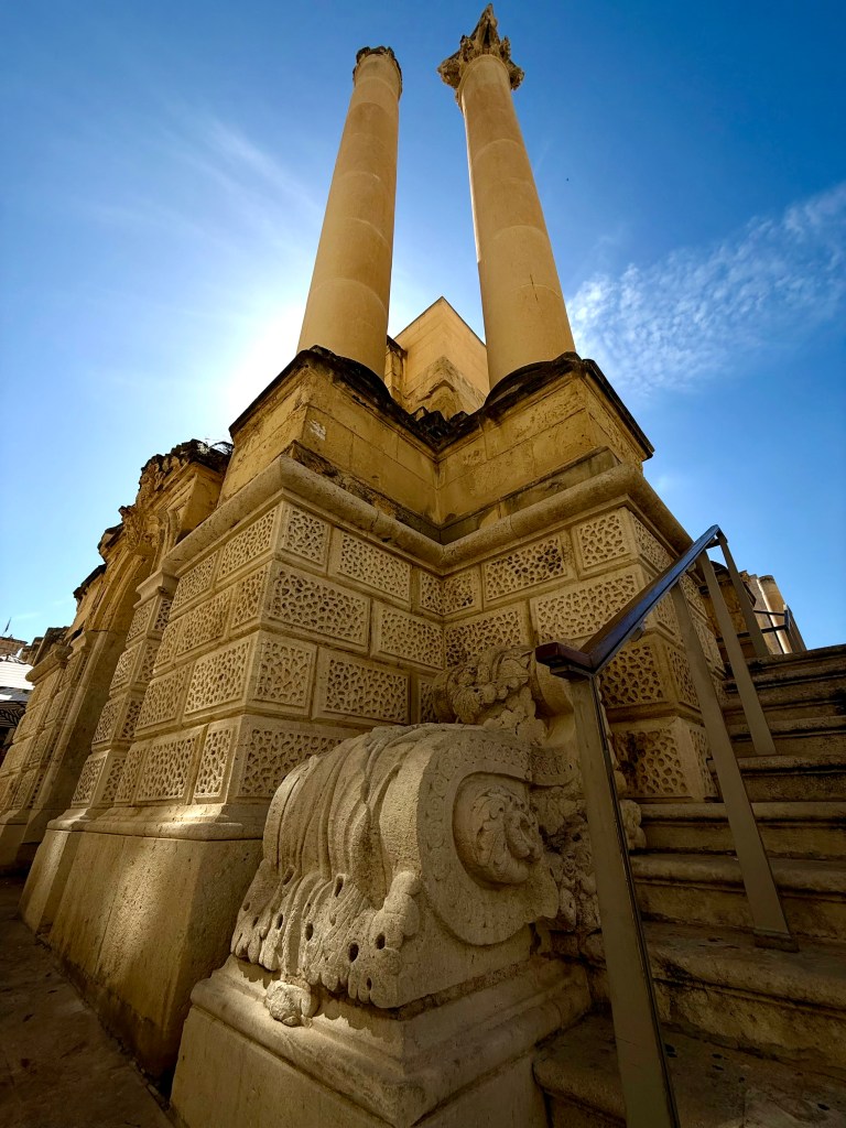 A low angle picture of a monument 