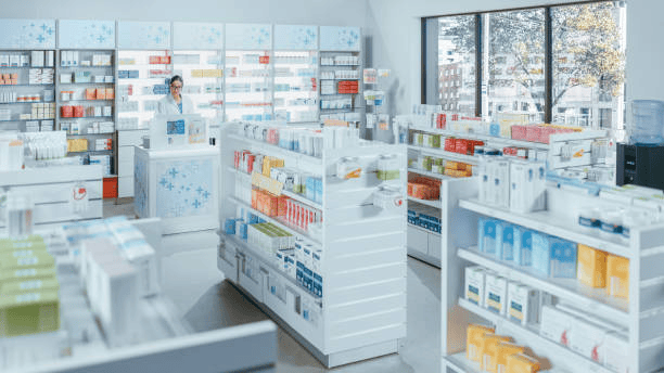 Image of the inside of a pharmacy.