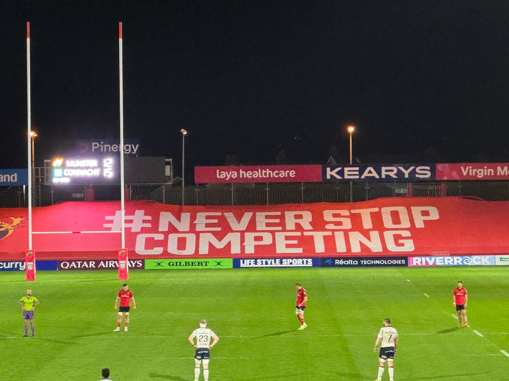 View of a Munster match from the stands.